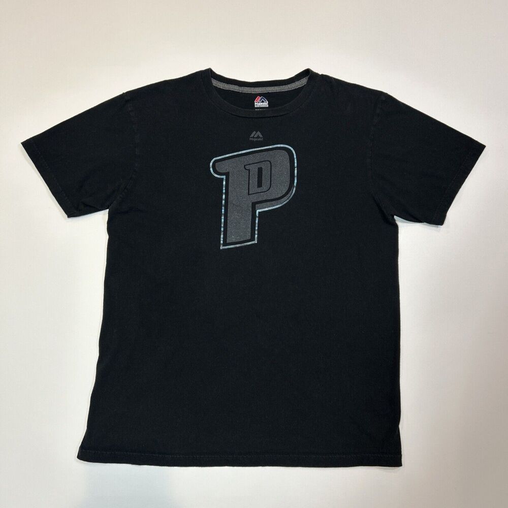 Detroit Pistons Shirt Adult Large Black NBA Basketball Secondary Logo Tee Men